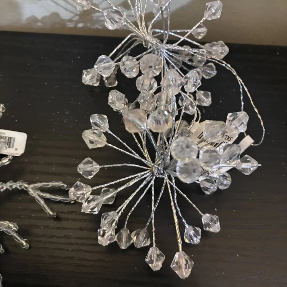 VINTAGE METAL SNOWFLAKE ORNAMENTS set of 21 GANZ CRATE BARREL NEW & USED